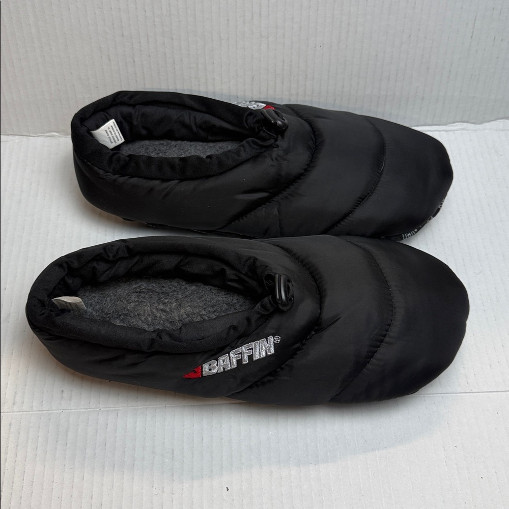 Baffin Black Quilted Puffer Slippers XL Unisex Insulated Slip-On Winter Shoes - Picture 4 of 9